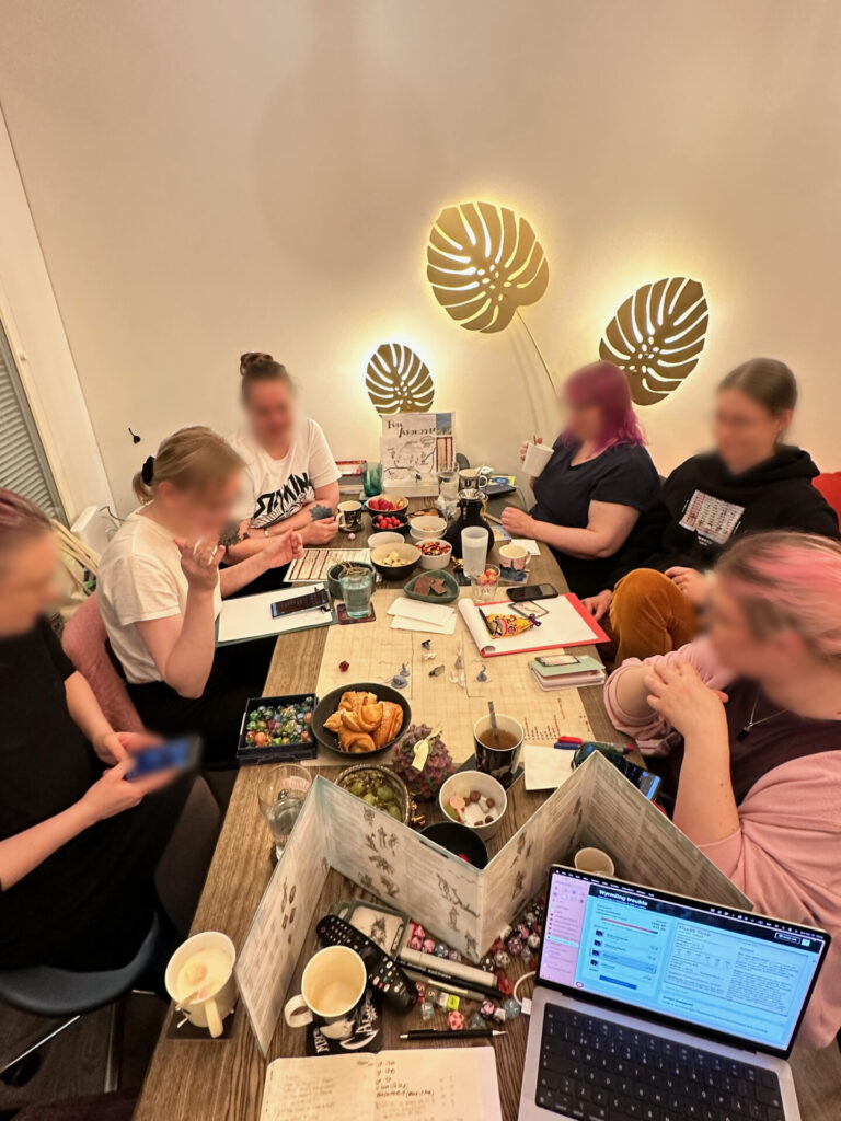 My Dungeons & Dragons table, with six players.
